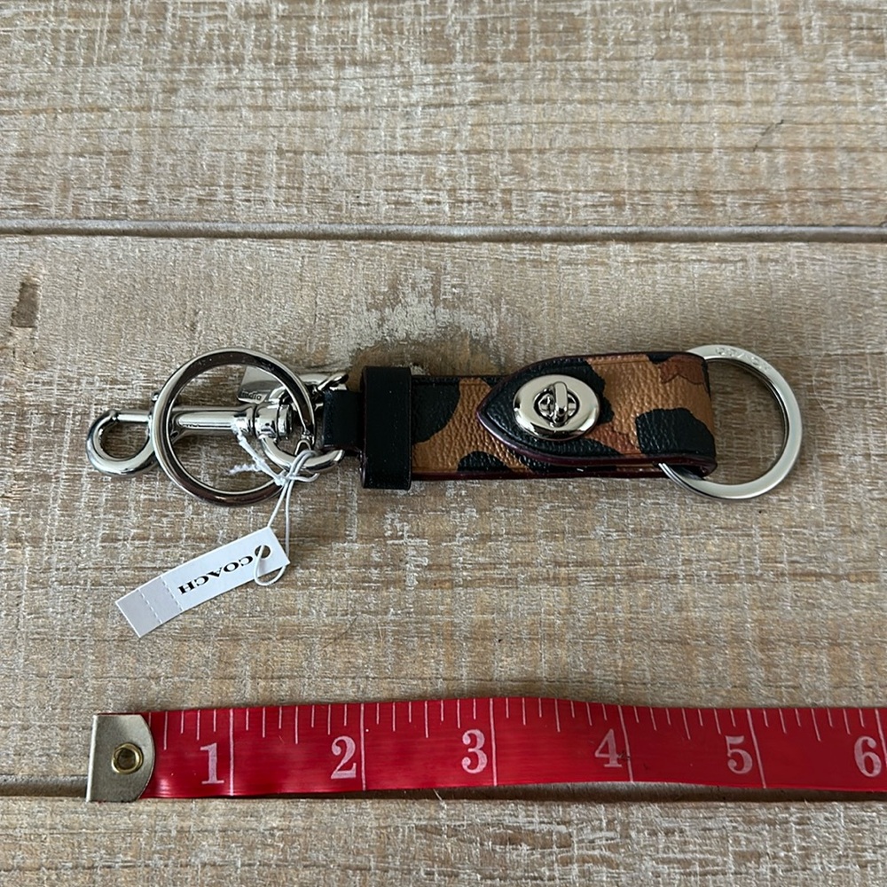 Coach leopard print key chain